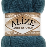 Пряжа для вязания Ализе Angora Gold (20% шерсть, 80% акрил) 5х100г/550м цв.017 петроль