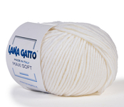Пряжа для вязания LANA GATTO Maxi Soft (100% экстратонкая мериносовая шерсть) 10х50гр.х90м цв. 10001 белый