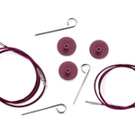 10504 Knit Pro Тросик (заглушки 2шт, ключик) для съемных спиц, длина 94 (готовая длина спиц 120)см, фиолетовый