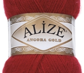 Пряжа для вязания Ализе Angora Gold (20% шерсть, 80% акрил) 5х100г/550м цв.106 красный