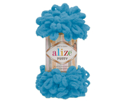 Пряжа для вязания Ализе Puffy (100% микрополиэстер) 5х100г/9.5м цв.016 голубой Сочи