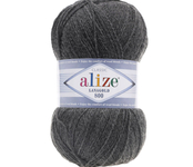 Пряжа для вязания Ализе LanaGold 800 (49% шерсть, 51% акрил) 5х100г/800м цв.182 средне-серый меланж