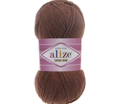 Пряжа для вязания Ализе Cotton gold (55% хлопок, 45% акрил) 5х100г/330м цв.493 коричневый