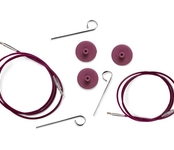 10561 Knit Pro Тросик (заглушки 2шт, ключик) для съемных спиц, длина 28 (готовая длина спиц 50)см, фиолетовый