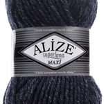 Пряжа для вязания Ализе Superlana maxi (25% шерсть, 75% акрил) 5х100г/100м цв. 805 темно-синей жаспе
