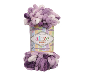Пряжа для вязания Ализе Puffy color (100% микрополиэстер) 5х100г/9м цв.5923