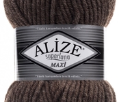 Пряжа для вязания Ализе Superlana maxi (25% шерсть, 75% акрил) 5х100г/100м цв.240 кофе с молоком меланж