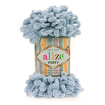 Пряжа для вязания Ализе Puffy (100% микрополиэстер) 5х100г/9.5м цв.416 св.серый