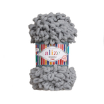 Пряжа для вязания Ализе Puffy Fine (100% микрополиэстер) 5х100г/14м цв.343 угольный серый