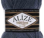 Пряжа ALIZE 'Superlana klasik' (однотонная) 100гр. 280м. (75% акрил, 25%шерсть) цв.203 джинс меланж