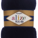 Пряжа ALIZE 'Angora real 40' 100 гр. 430м (40% шерсть, 60% акрил) 5х100х430м цв. 58 темно-синий