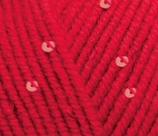 Пряжа для вязания Ализе Superlana midi pullu (5% пайетки, 23% шерсть, 67% акрил, 5% полиамид) 5х100г/150 м цв.056 красный