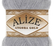 Пряжа для вязания Ализе Angora Gold (20% шерсть, 80% акрил) 5х100г/550м цв.402 серое небо