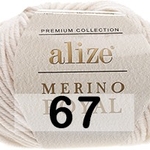 Пряжа для вязания Ализе Merino Royal (100% шерсть) 10х50г/175м цв.667 слоновая кость