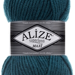 Пряжа для вязания Ализе Superlana maxi (25% шерсть, 75% акрил) 5х100г/100м цв. 212 морская волна