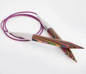 21362 Knit Pro Спицы круговые для вязания Symfonie 12мм/100см, дерево, многоцветный