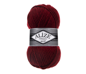 Пряжа для вязания Ализе Superlana maxi (25% шерсть, 75% акрил) 5х100г/100м цв.057 бордовый