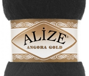 Пряжа для вязания Ализе Angora Gold (20% шерсть, 80% акрил) 5х100г/550м цв. 60 черный