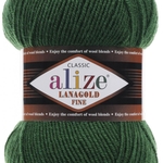 Пряжа ALIZE 'Lanagold fine' 100 гр. 390м (49%шерсть, 51% акрил) цв. 118 зеленая трава