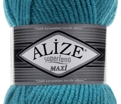 Пряжа для вязания Ализе Superlana maxi (25% шерсть, 75% акрил) 5х100г/100м цв. 287 светло-бирюзовый
